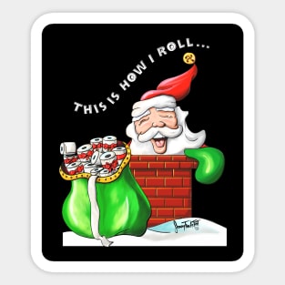 Santa Claus with Toilet Paper Gift V3 Sticker